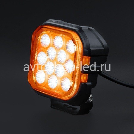 Фара прожектор MTF с желтым дхо POD LIGHT 12-24В, 60ВТ, 4500ЛМ