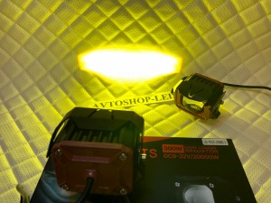 Фары птф lеd мини линзы 30W белый с жёлтым светодиодные