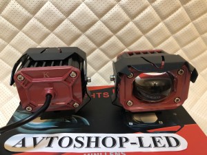 Фары птф lеd мини линзы 30W белый с жёлтым светодиодные