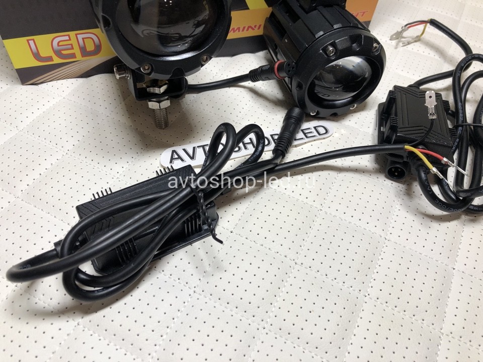 Фары Bi led линзы мото 60W 3000 Lm 12/24V