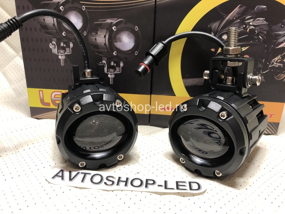 Фары Bi led линзы мото 60W 3000 Lm 12/24V