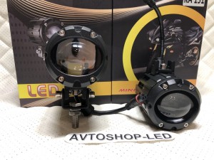 Фары Bi led линзы мото 60W 3000 Lm 12/24V