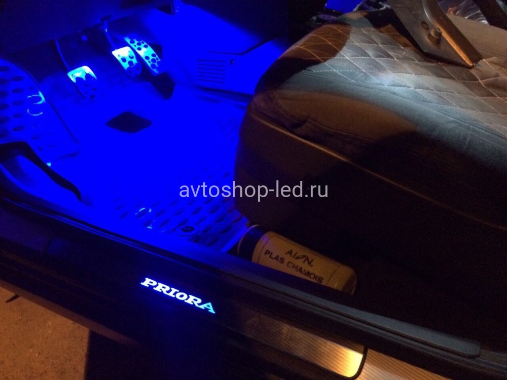 Накладки на пороги Лада Приора с подсветкой копия №1770216119