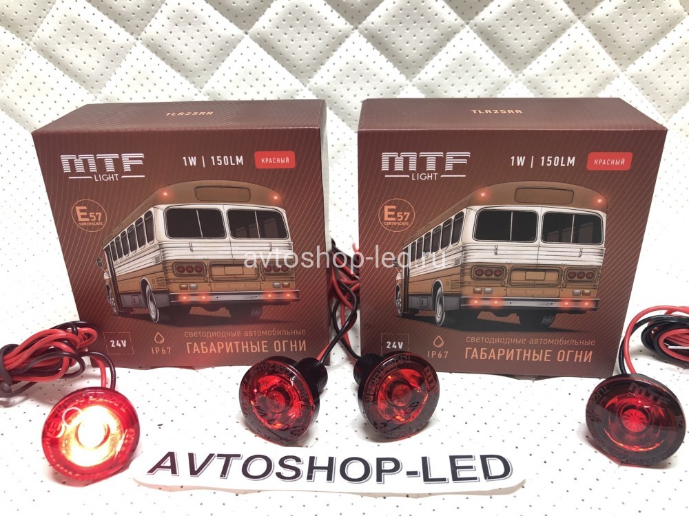 Габаритные огни LED Красные MTF Light 24V 4 шт