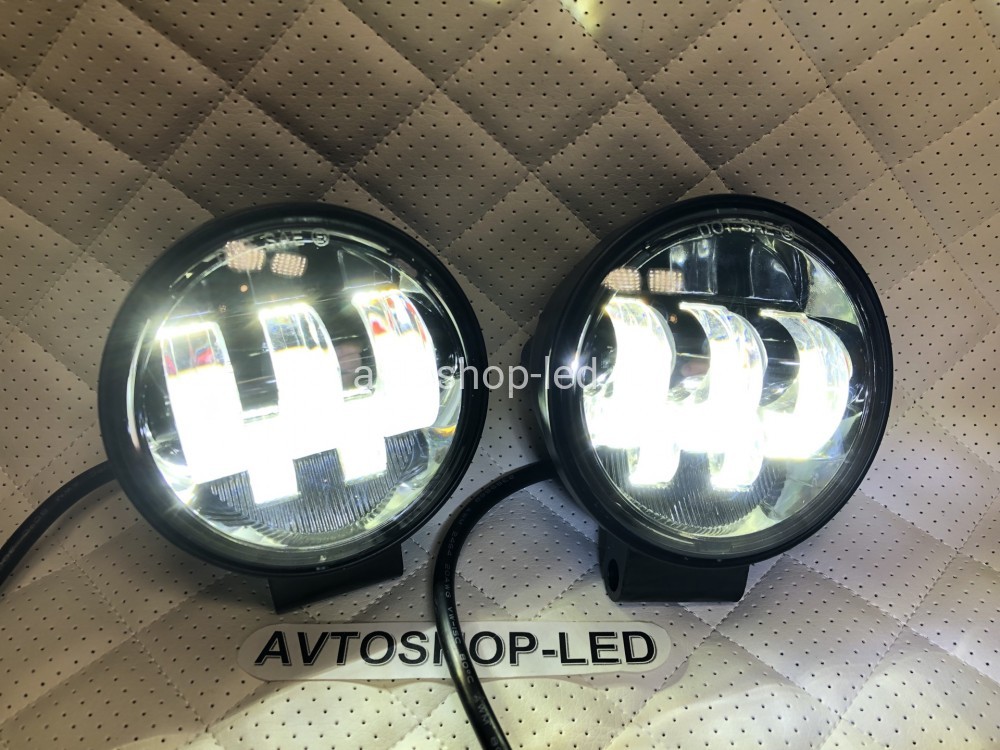 Фары светодиодные круглые 5 LED 50W 12/24V