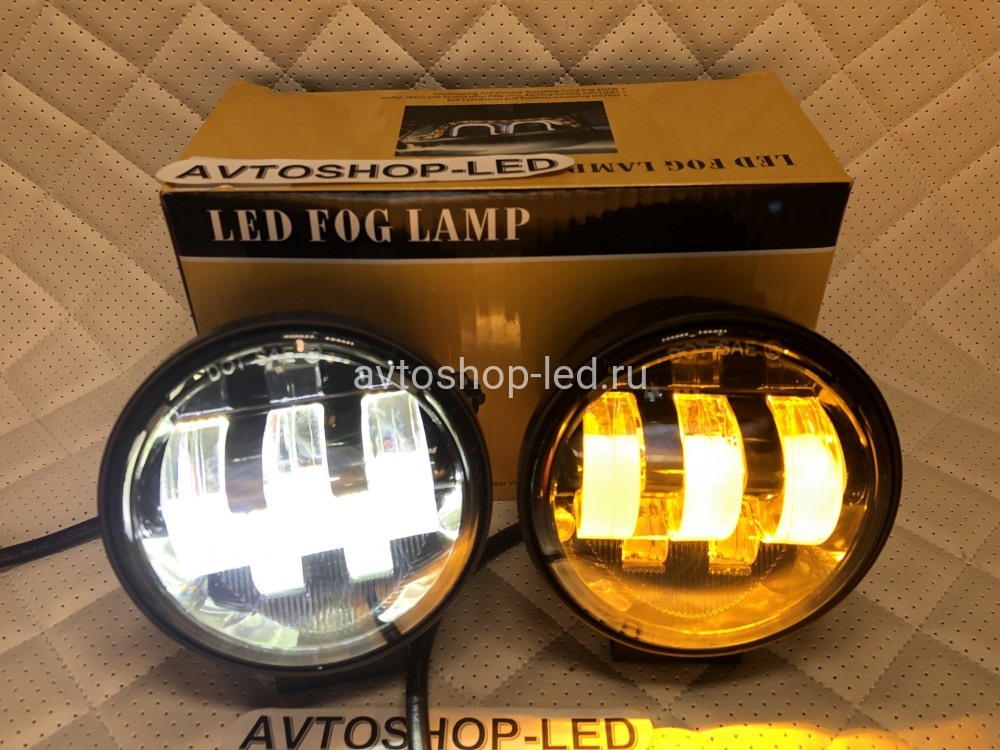 Фары светодиодные 5 LED 50W 12/24V Белые/Желтые