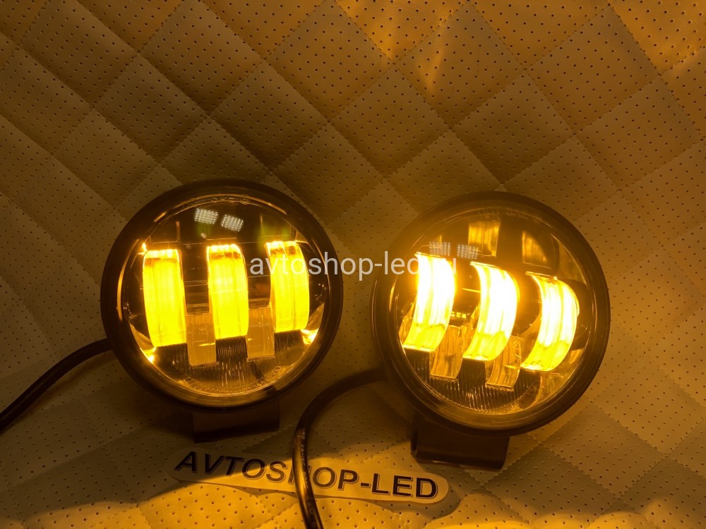 Фары светодиодные 5 LED 50W 12/24V Белые/Желтые