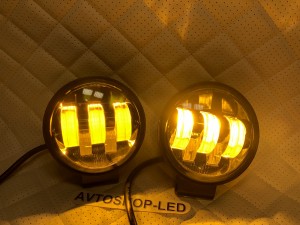 Фары светодиодные 5 LED 50W 12/24V Белые/Желтые