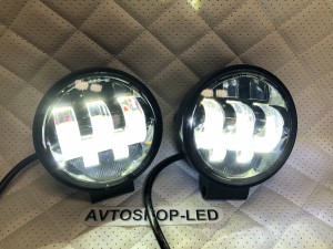 Фары светодиодные 5 LED 50W 12/24V Белые/Желтые