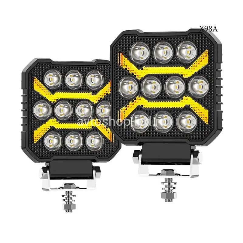 Фары LED рабочего света с желтым дхо 50W 12/24V 2 шт