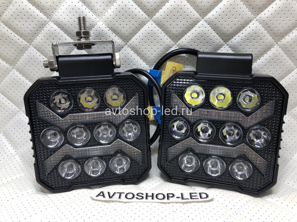 Фары LED рабочего света с желтым дхо 50W 12/24V 2 шт