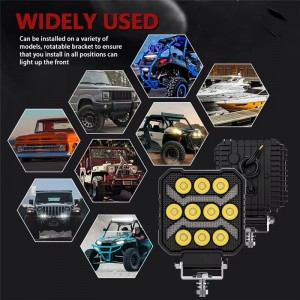 Фары LED рабочего света с желтым дхо 50W 12/24V 2 шт