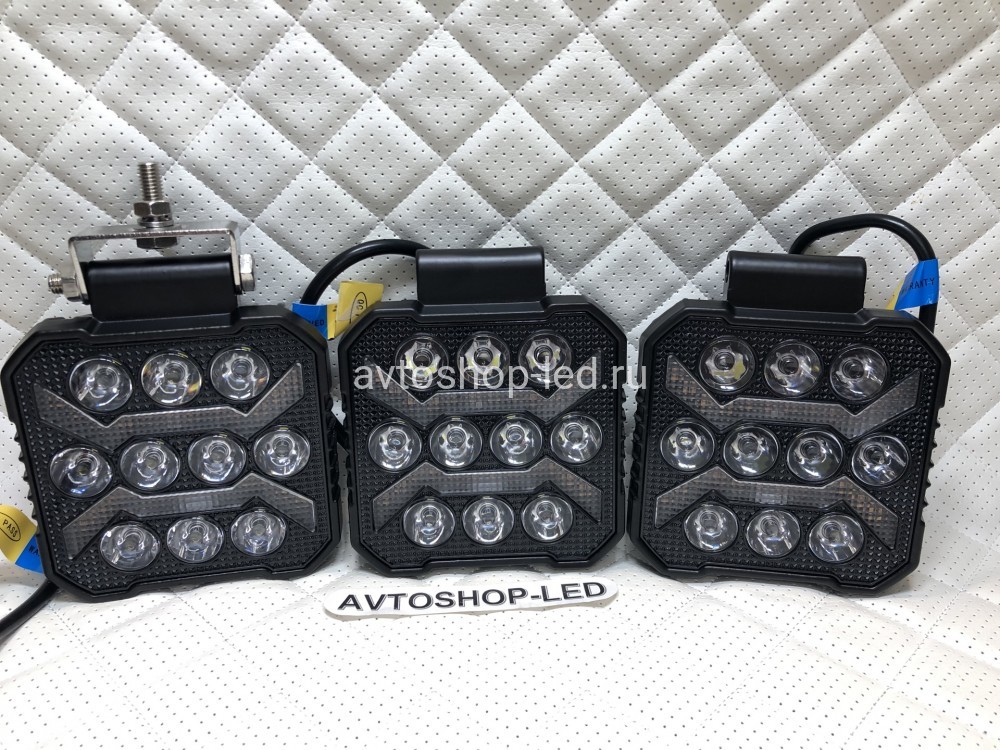 Фары LED рабочего света с желтым дхо 50W 12/24V 3 шт