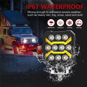 Фары LED рабочего света с желтым дхо 50W 12/24V 3 шт