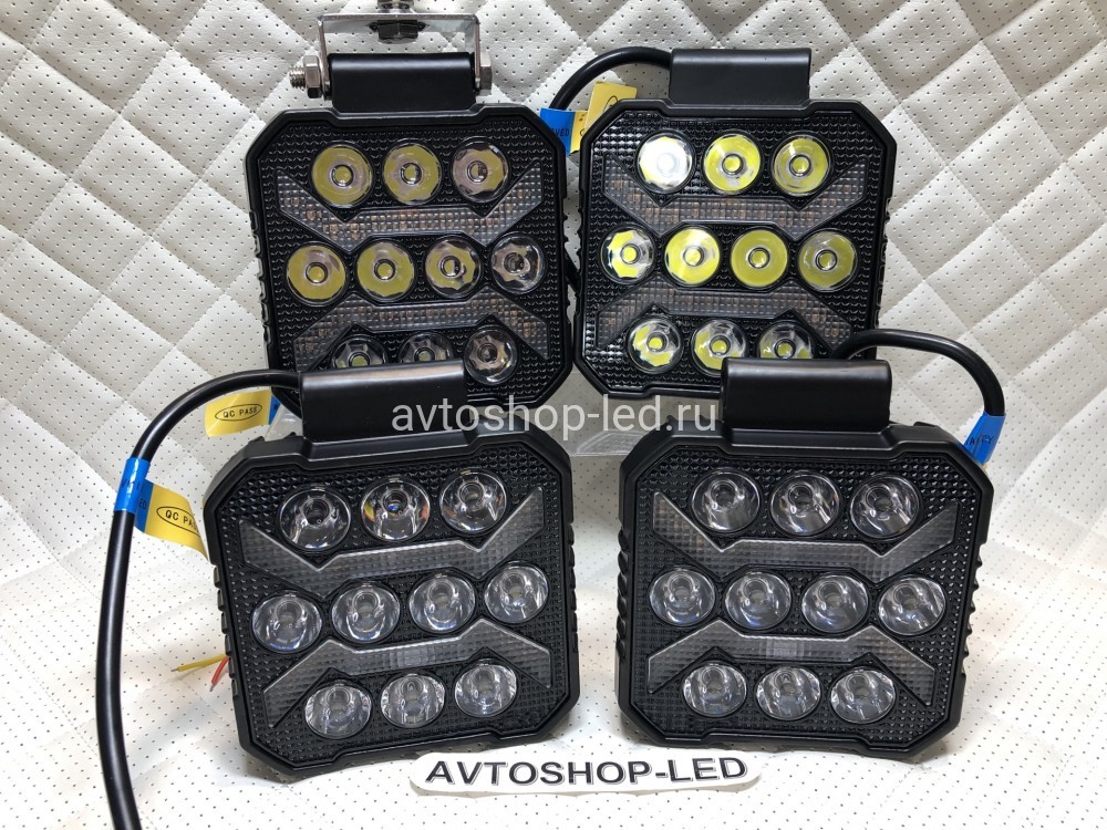 Фары LED рабочего света с желтым дхо 50W 12/24V 4 шт