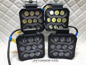 Фары LED рабочего света с желтым дхо 50W 12/24V 4 шт