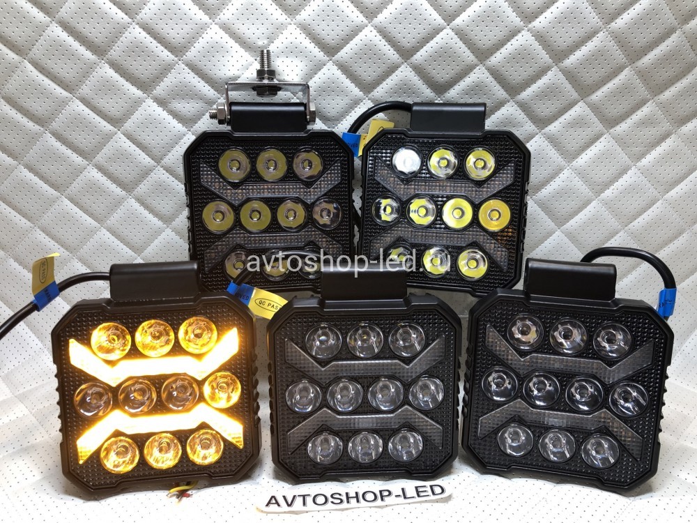 Фары LED рабочего света с желтым дхо 50W 12/24V 5 шт