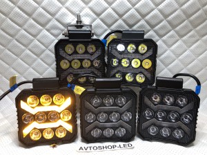 Фары LED рабочего света с желтым дхо 50W 12/24V 5 шт