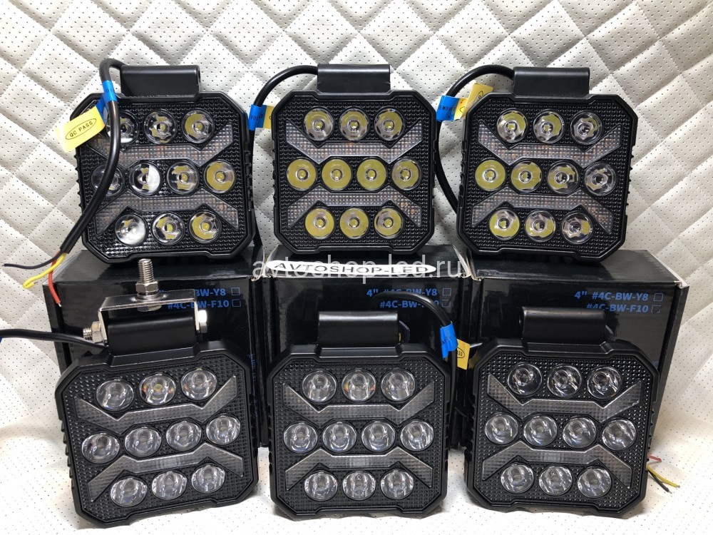 Фары LED рабочего света с желтым дхо 50W 12/24V 6 шт