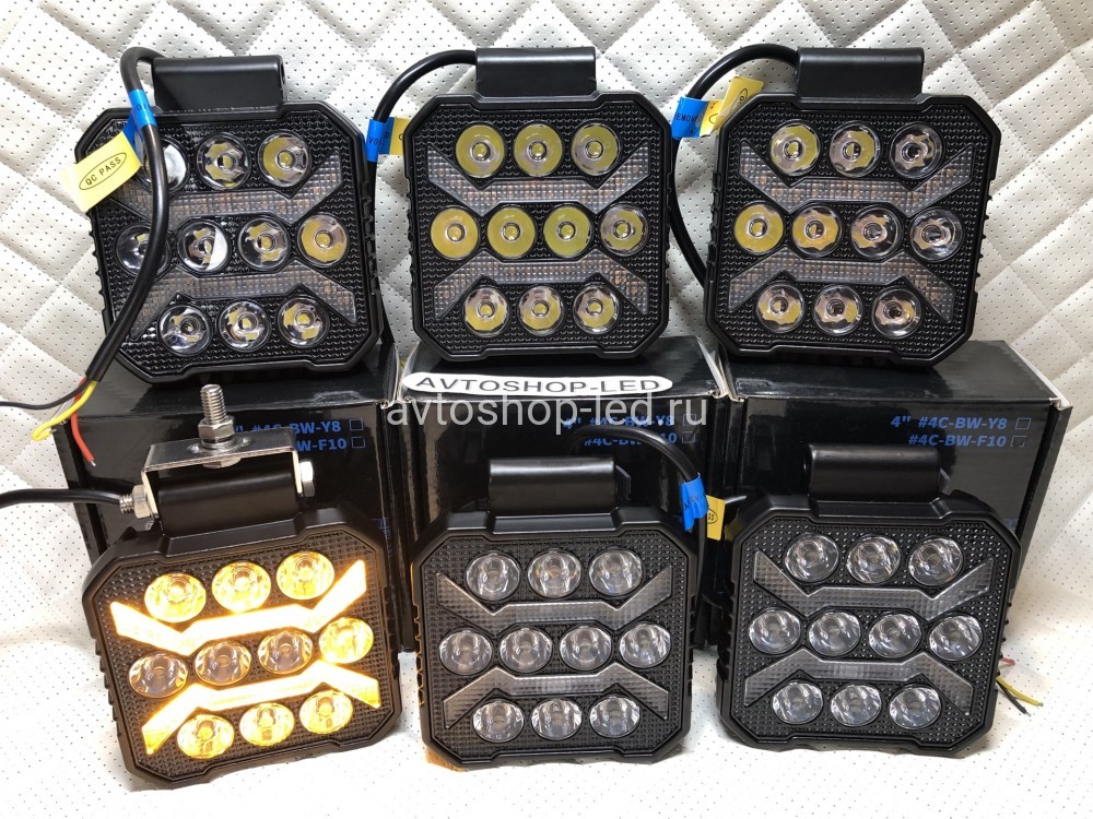 Фары LED рабочего света с желтым дхо 50W 12/24V 6 шт