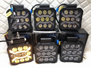 Фары LED рабочего света с желтым дхо 50W 12/24V 6 шт