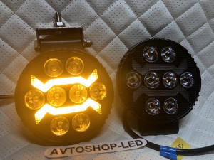 Фары светодиодные с желтым дхо рабочий свет 40W 12/24V 2 шт