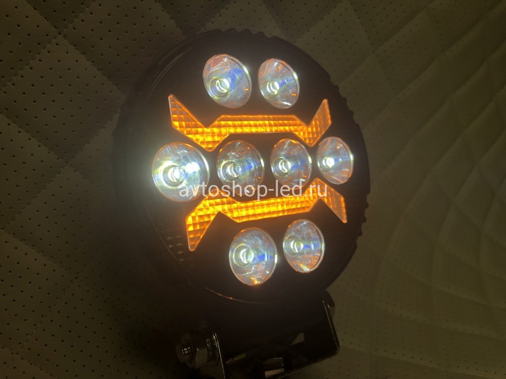 Фары светодиодные с желтым дхо рабочий свет 40W 12/24V 4 шт
