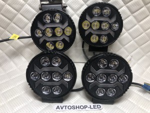 Фары светодиодные с желтым дхо рабочий свет 40W 12/24V 4 шт