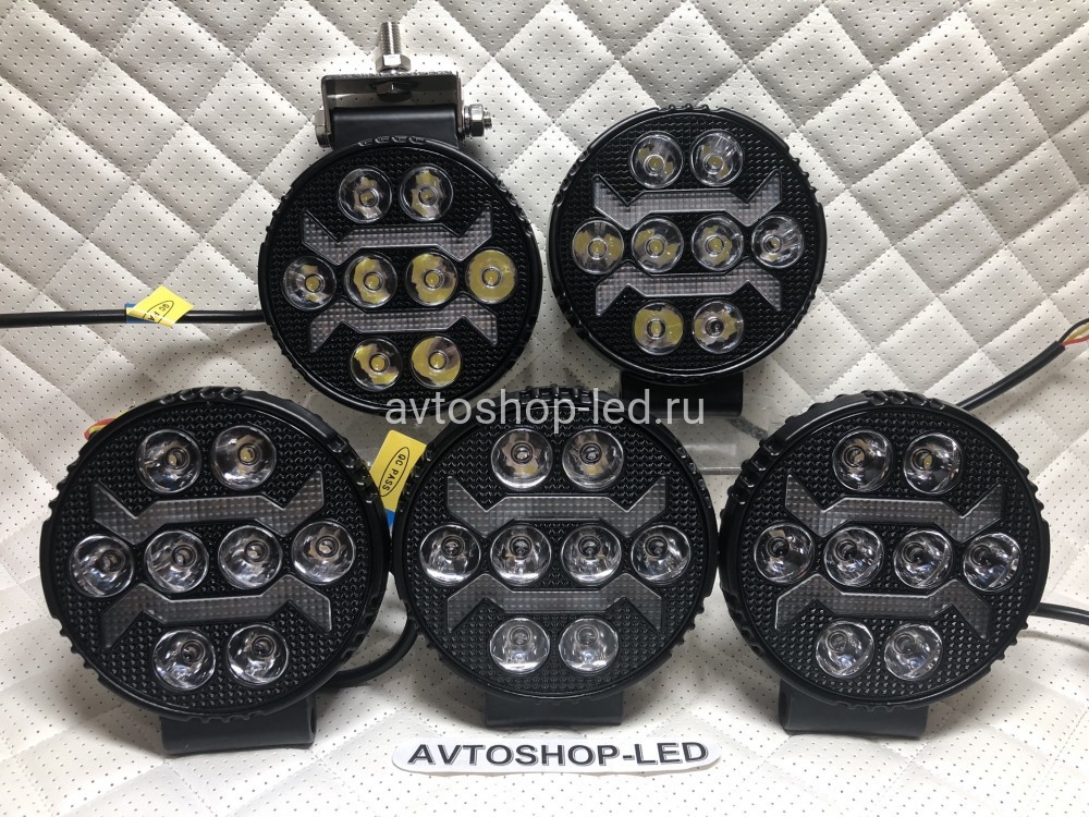 Фары светодиодные с желтым дхо рабочий свет 40W 12/24V 5 шт