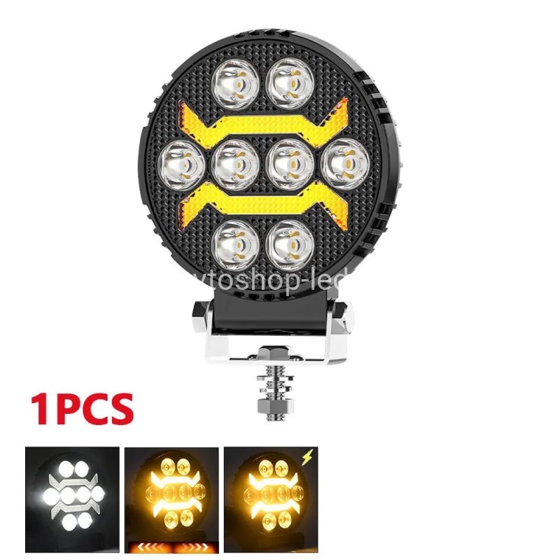 Фары светодиодные с желтым дхо рабочий свет 40W 12/24V 6 шт