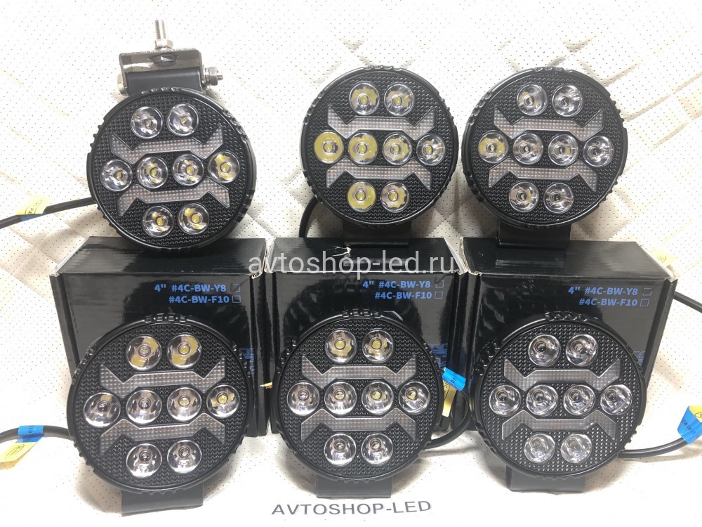 Фары светодиодные с желтым дхо рабочий свет 40W 12/24V 6 шт