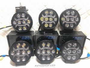 Фары светодиодные с желтым дхо рабочий свет 40W 12/24V 6 шт