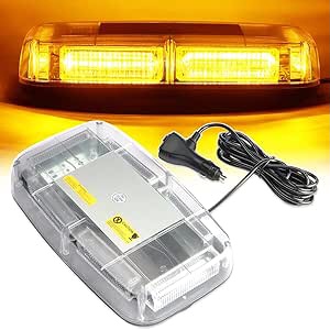 Маяк светодиодный желтый яркий LED 10-30V 31 см