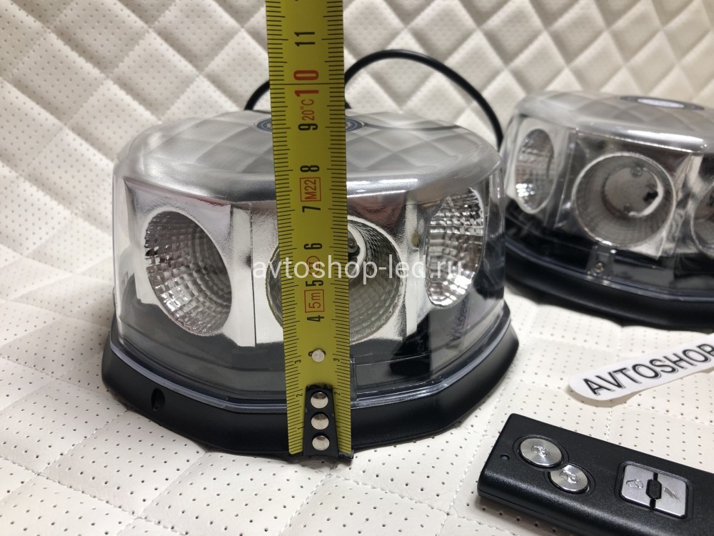 Маяки проблесковые LED Синие Двойные с пультом 12/24V