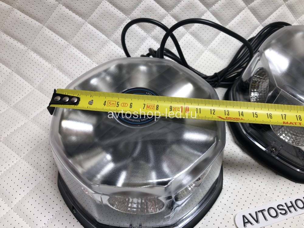 Маяки проблесковые LED Синие Двойные с пультом 12/24V