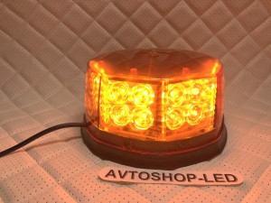 Светодиодный маяк желтый яркий 32 LED E20 12/24V