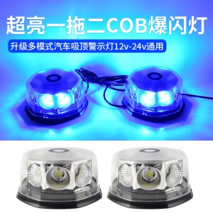 Маяки проблесковые LED Синие Двойные с пультом 12/24V