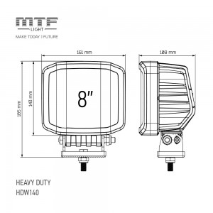 Фара LED Прожектор MTF HEAVY DUTY 12-24В, 140ВТ, 12000LM