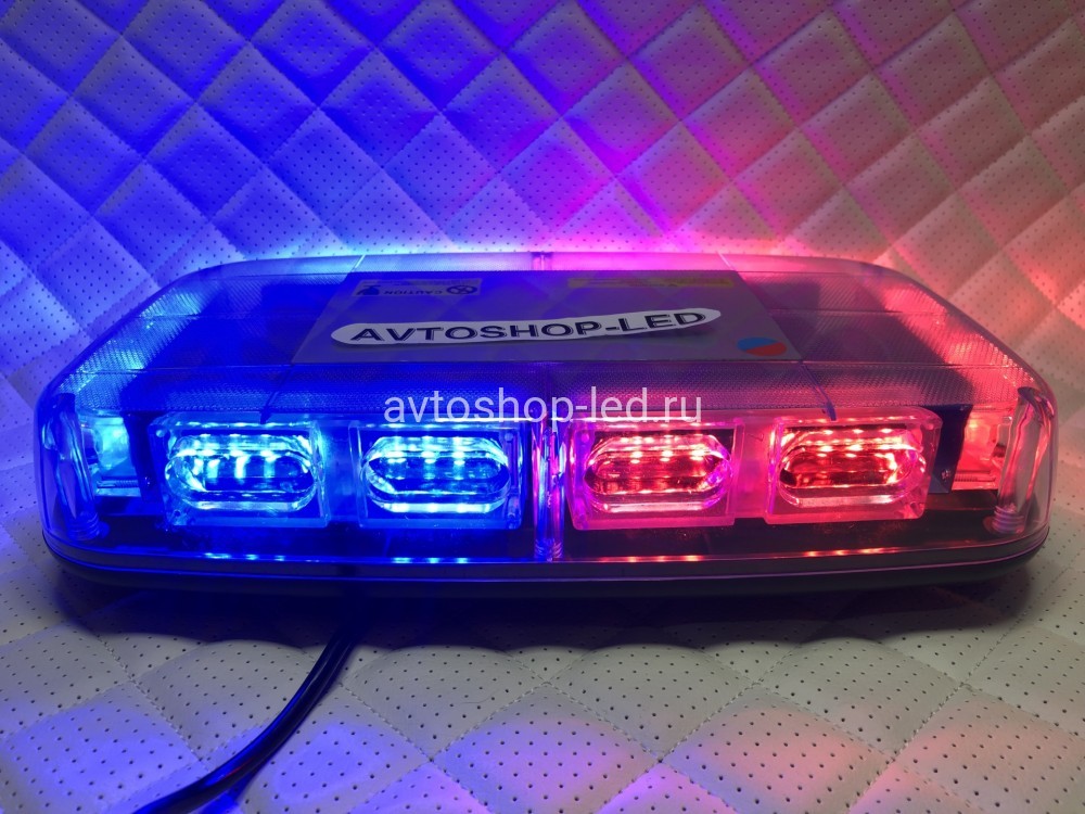 Маяк светодиодный Красно/ Синий яркий 48 LED 10-30V 28 см