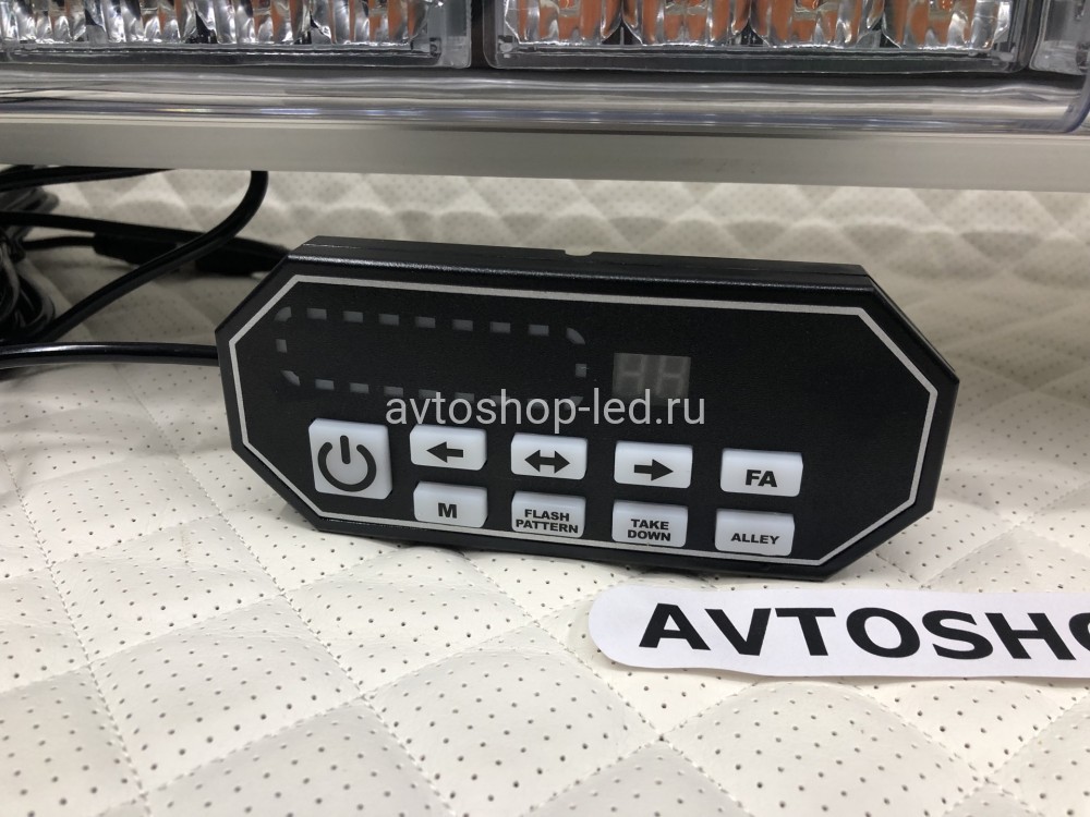 Светодиодная мигалка панель желтая 88LED 10-30V 120 см с цифровым пультом