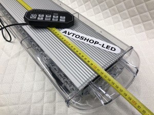 Светодиодная мигалка панель желтая 88LED 10-30V 120 см с цифровым пультом