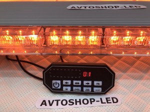 Светодиодная мигалка панель желтая 88LED 10-30V 120 см с цифровым пультом