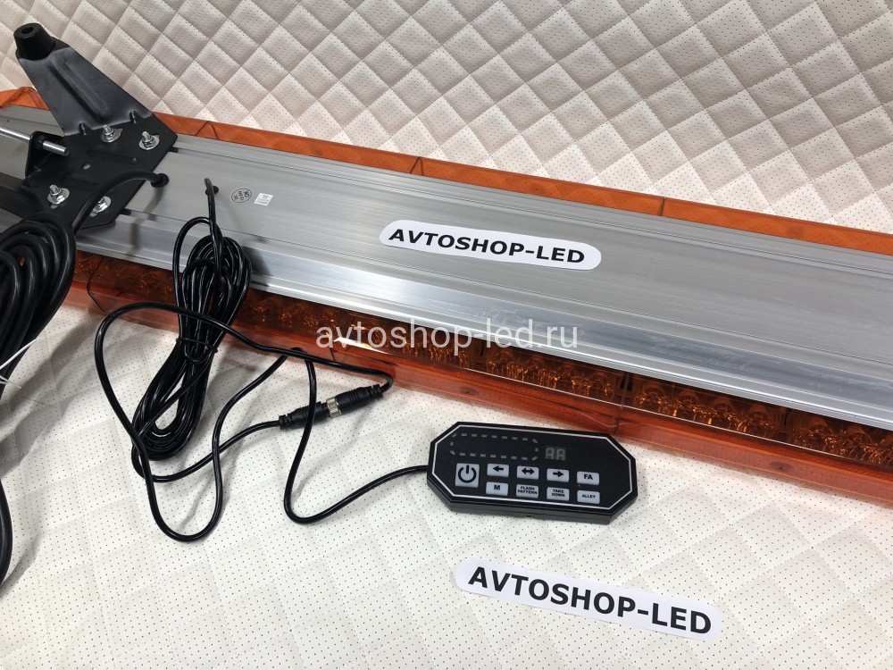 Светодиодная мигалка панель оранжевая 88LED 10-30V 120 см с цифровым пультом