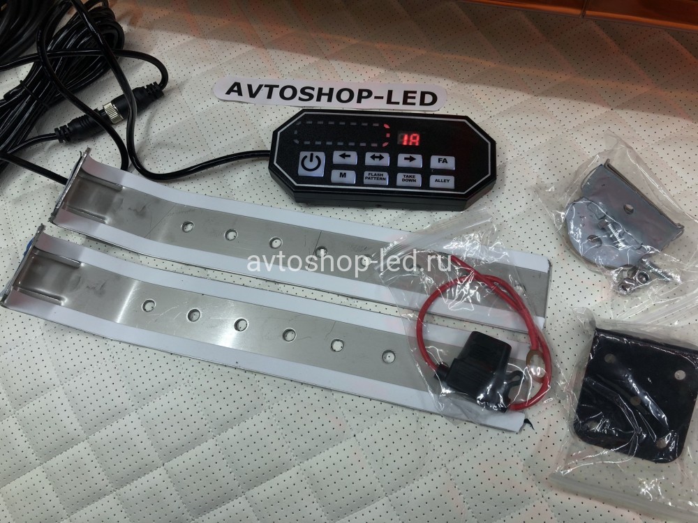 Светодиодная мигалка панель оранжевая 88LED 10-30V 120 см с цифровым пультом