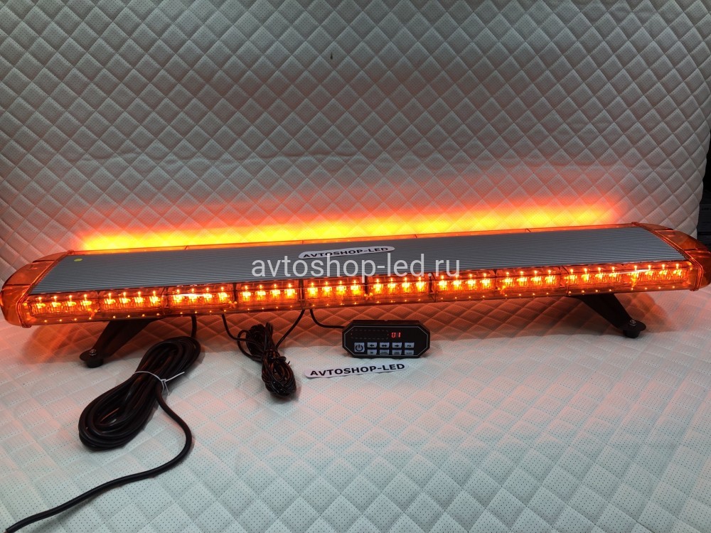 Светодиодная мигалка панель оранжевая 88LED 10-30V 120 см с цифровым пультом