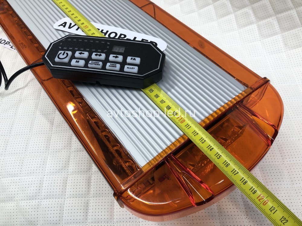 Светодиодная мигалка панель оранжевая 88LED 10-30V 120 см с цифровым пультом