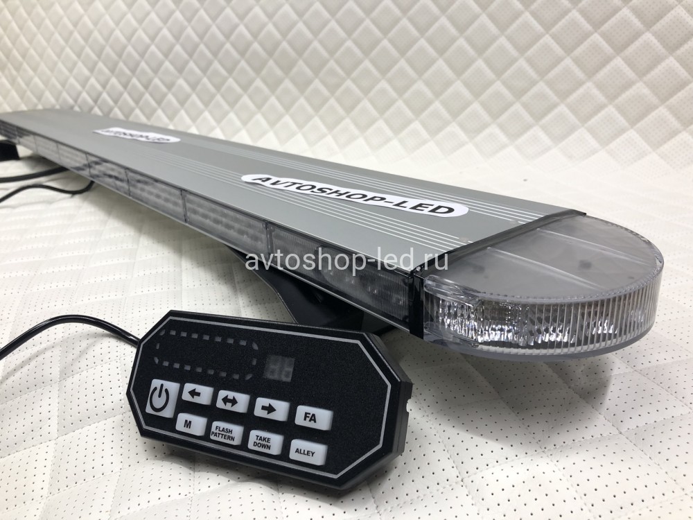 Светодиодная мигалка Slim желтая 126LED 10-30V 112 см с цифровым пультом