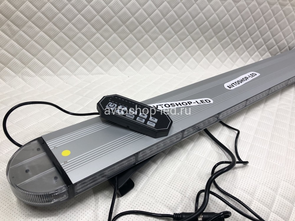 Светодиодная мигалка Slim желтая 126LED 10-30V 112 см с цифровым пультом