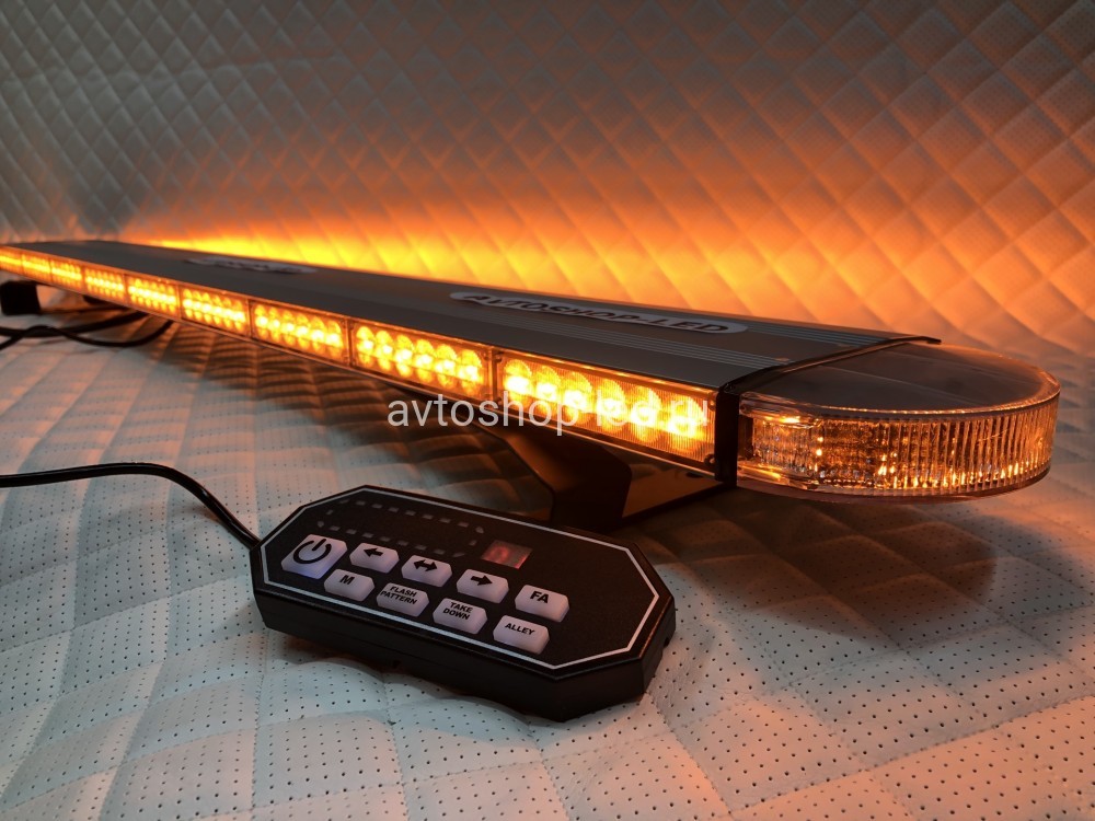 Светодиодная мигалка Slim желтая 126LED 10-30V 112 см с цифровым пультом