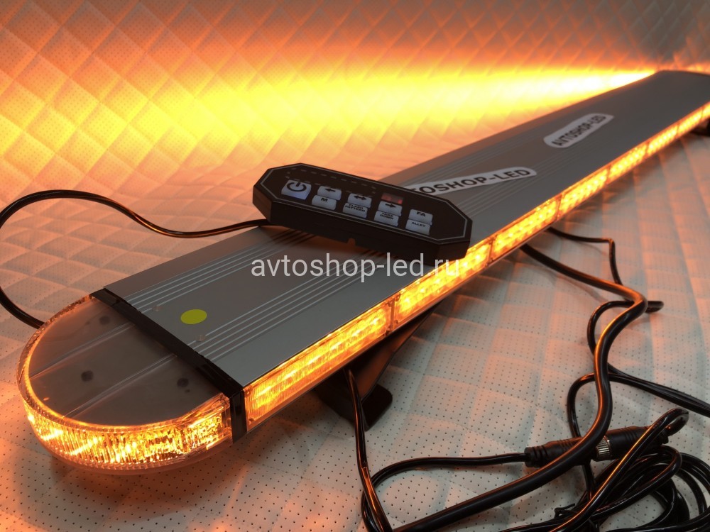Светодиодная мигалка Slim желтая 126LED 10-30V 112 см с цифровым пультом